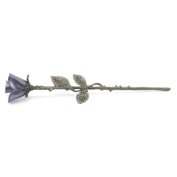 The Lavender Rose Keepsake, available at Magnolia Cremations, is a beautifully crafted brass memorial piece featuring a soft lavender rose with a detailed pewter-finished stem and textured leaves. Designed to hold a small portion of ashes, this elegant tribute serves as a lasting symbol of love and remembrance.