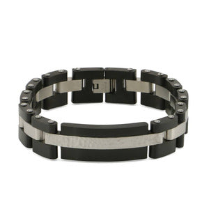 The Onyx/Pewter Cable Link Bracelet, available at Magnolia Cremations, is a bold and modern memorial piece designed to honor a loved one with style and sentiment. This stainless steel bracelet features onyx black links with silver textured accents, creating a sophisticated watch-band-inspired design. A discreet compartment allows for the safekeeping of a small portion of ashes, offering a meaningful way to keep memories close.