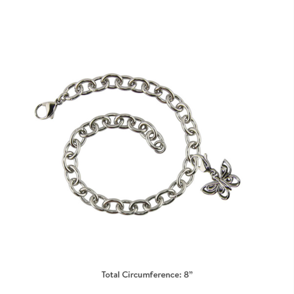 Cremation bracelet with butterfly charm.  A beautiful and discreet way to keep a loved one close.