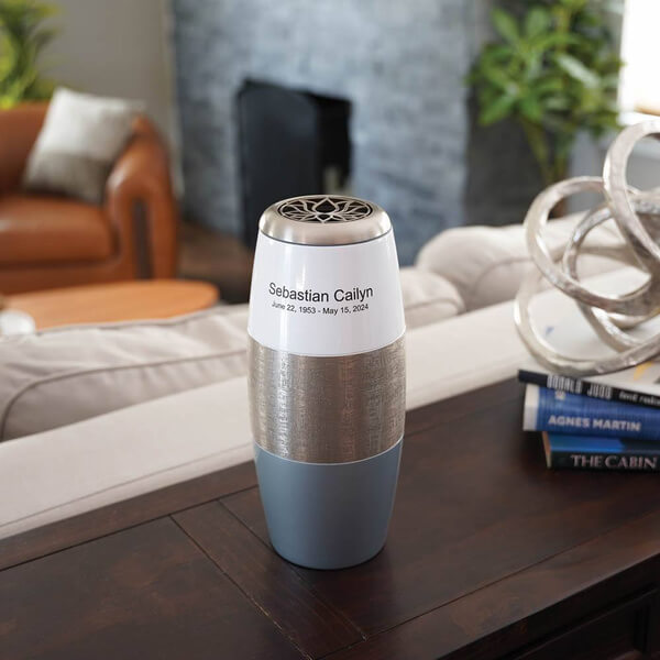 Cascade Scatter Allure Lotus Pewter Memorial Urn