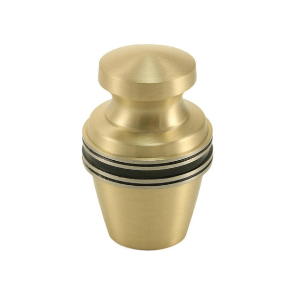 The Grecian Bronze Keepsake Urn, available at Magnolia Cremations, features a warm brass finish accented by bold black bands. Its sleek, classic design offers a dignified way to preserve a small portion of a loved one's ashes. This keepsake urn allows multiple family members to hold onto a meaningful remembrance.