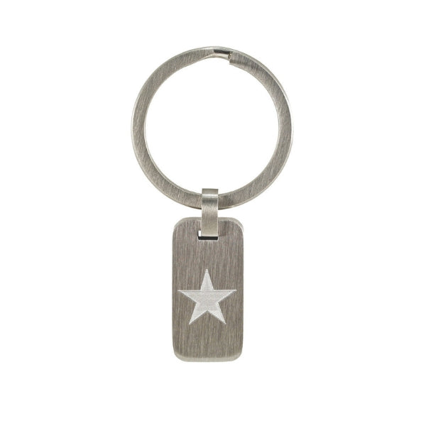 Star-shaped keychain for ashes, made of stainless steel.