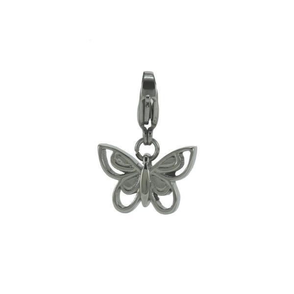 The Petite Butterfly Charm, available at Magnolia Cremations, is a delicate silver keepsake designed to symbolize transformation and remembrance. Crafted from stainless steel, this charming butterfly pendant can be attached to a bracelet or necklace, allowing you to keep your loved one close. A small compartment discreetly holds a nominal amount of ashes, offering a meaningful tribute.