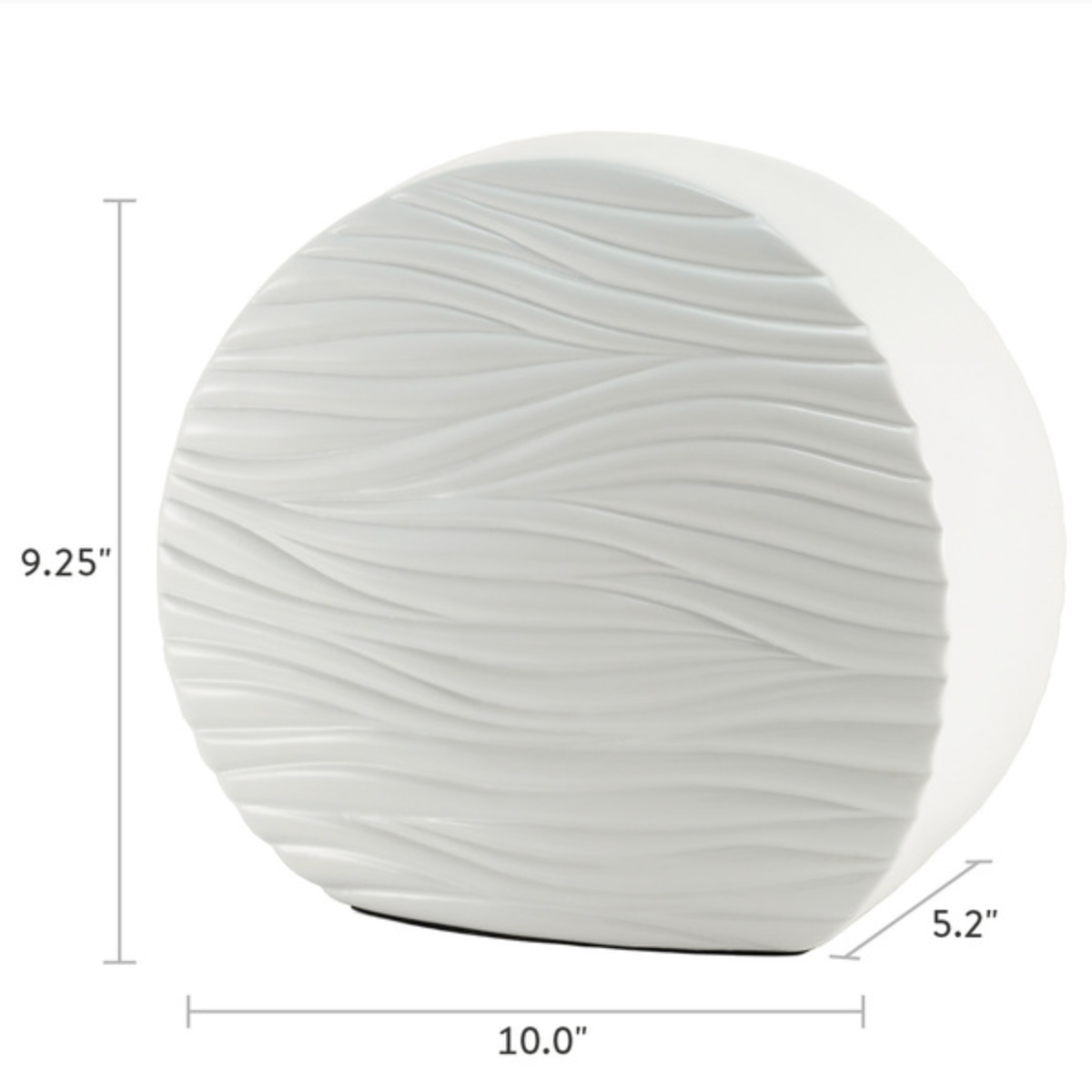 Windham Textured Soft Waves Glossy White cremation urn. This medium-sized urn features a unique, sculpted shape with a white glossy finish and a textured wave pattern. Suitable for displaying in the home.